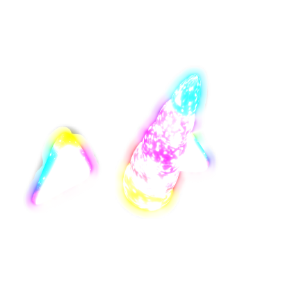 GLOWING rainbow unicorn horn with ears Roblox item