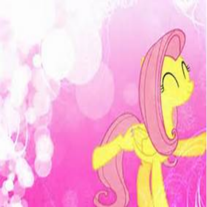 Fluttershy with pink background Roblox decal