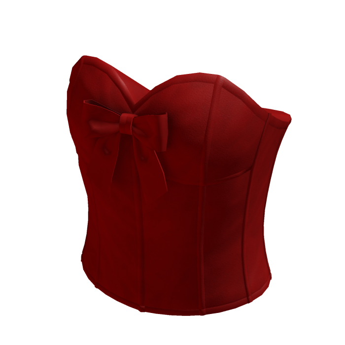 Coquette Bow Lace Up Corset Top (Red)