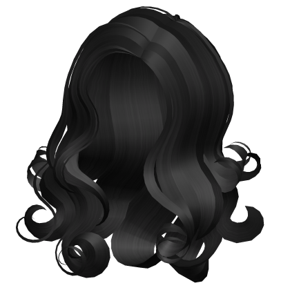 Soft Messy Black Curled Hair Roblox item