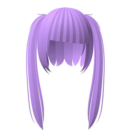 cute moe long straight pigtails in purple Roblox item