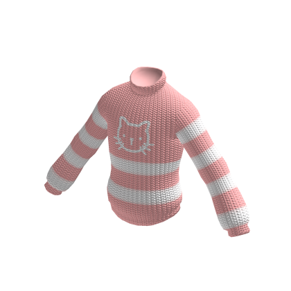 Cute Knitted Sweater with Kitty (Pink)