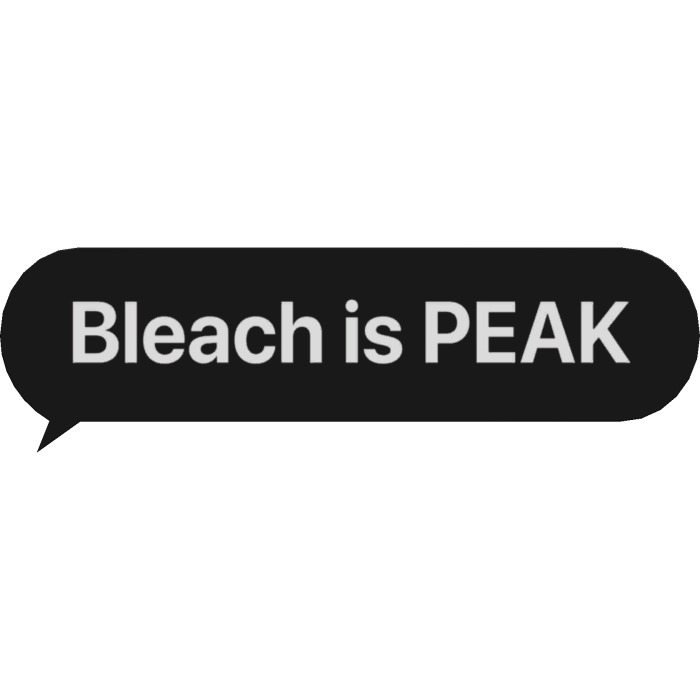 bleach is peak text