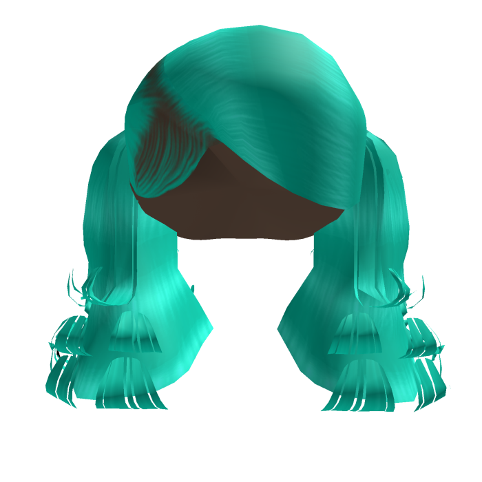 Swoop Pigtails w Curly Ends (Blue)