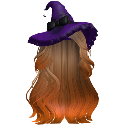 Halloween Side Swept Witch Hair (Brown & Orange)