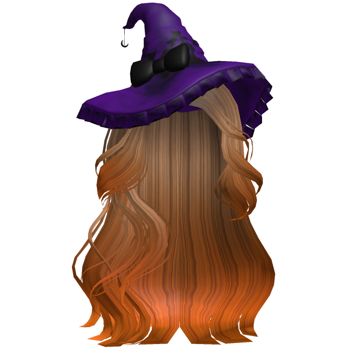 Halloween Side Swept Witch Hair (Brown & Orange)