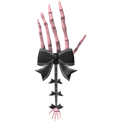 Pink Skeleton Hand Bow Hairclip