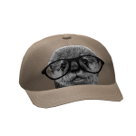 Beige Distressed Otter Cap w/ Glasses