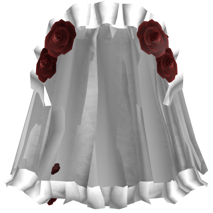 White Victorian Gothic Veil w Red Roses Roblox item