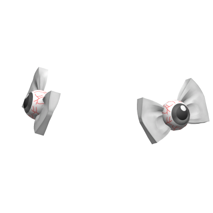 Scary Holiday Eyeball Bang Bows in White/Gray