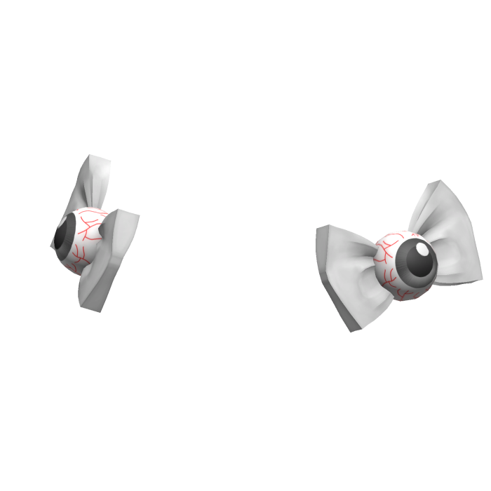 Scary Holiday Eyeball Bang Bows in White/Gray