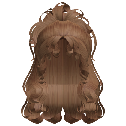 Curly Messy Updo (Caramel) Roblox item