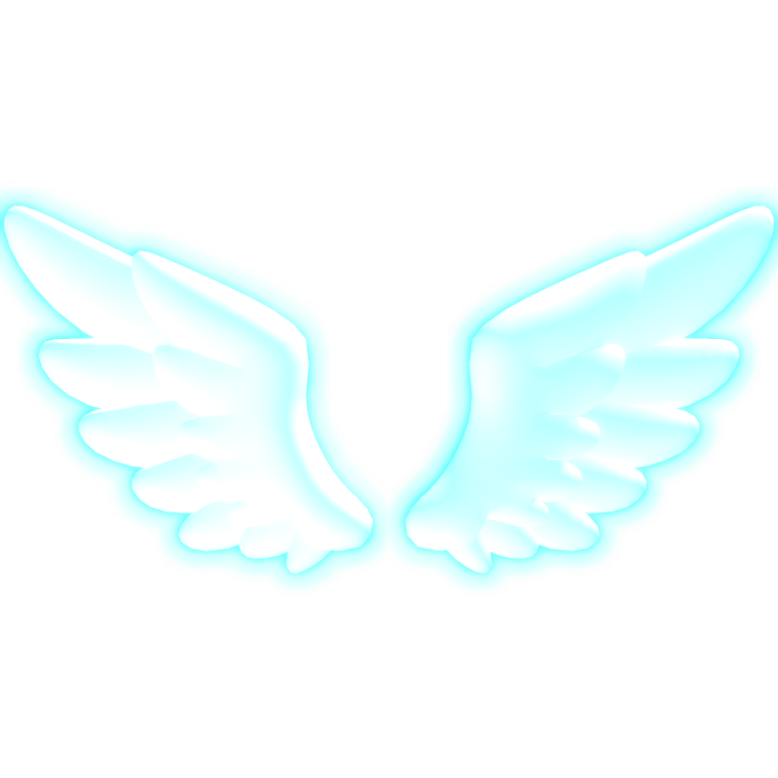 [EMISSIVE] Glowing Blue Angel Wings