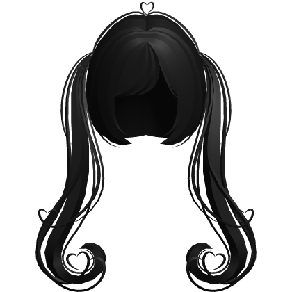 cute black heart pigtails ♡