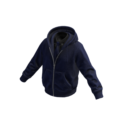 Navy Layered Hoodie w/ Shirt & Tie 