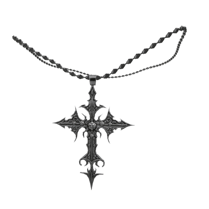 1.0 Silver Gothic Cross Necklace 