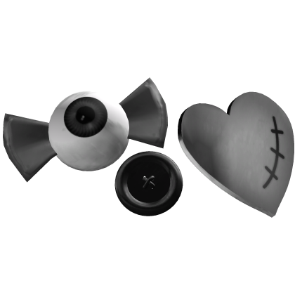 Grey Black Button Eye Heart Clips Decora Roblox item
