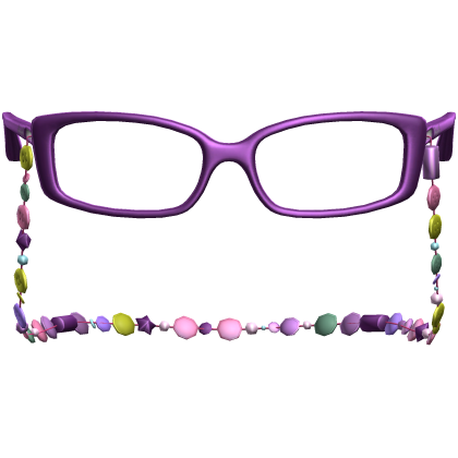 Retro Gyaru Button Beads Glasses Purple Blue Green