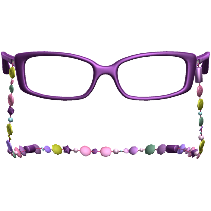 Retro Gyaru Button Beads Glasses Purple Blue Green