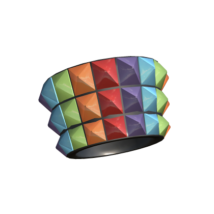 Scene (LEFT) Rainbow decora bracelet kandi rave thumbnail