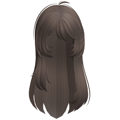 Long messy layered straight hair in light brown
