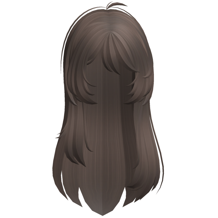 Long messy layered straight hair in light brown