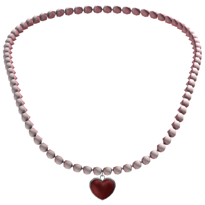 Y2K Pearl Heart Necklace (Pink & Red) | Roblox Item - Rolimon's