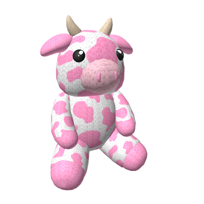Pink Adorable Knitted Cow Plushie Hat