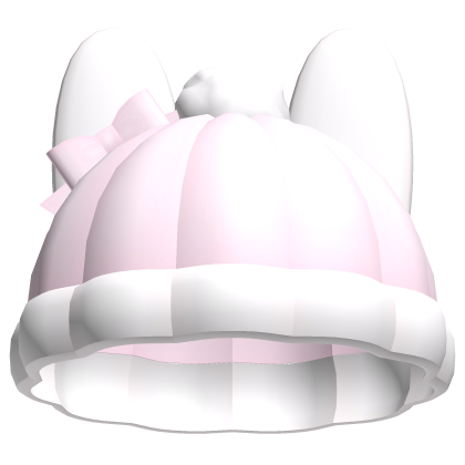 ♡ kawaii pink winter bunny beanie w bow