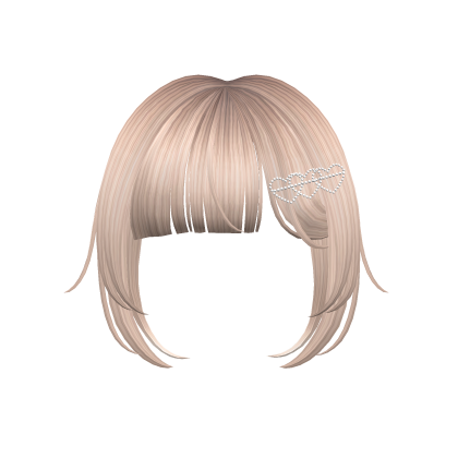 Full Bangs with Heart Pin(Platinum Blonde) Roblox item