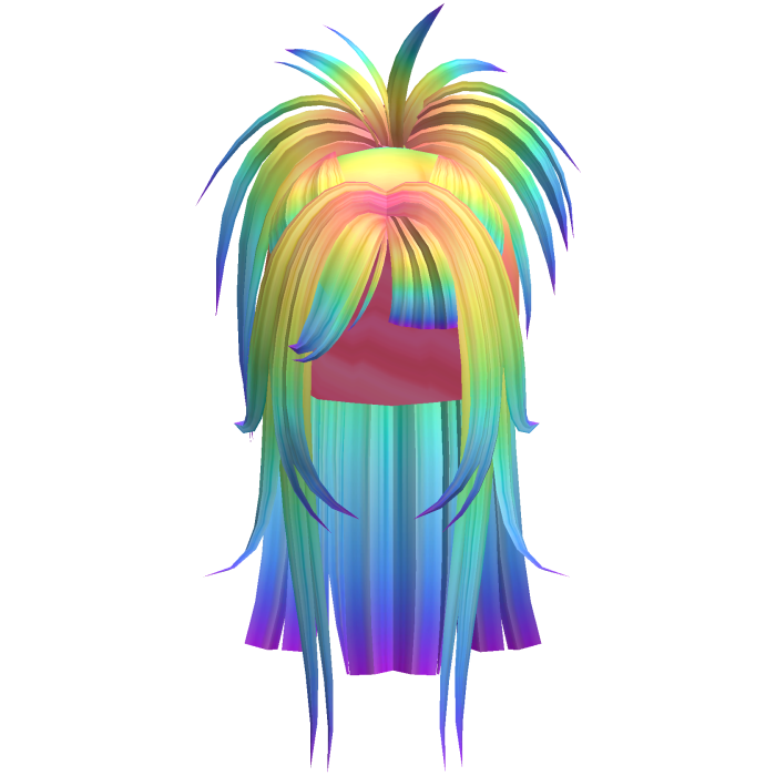 Spiky Anime Half Up Ponytail (Rainbow)