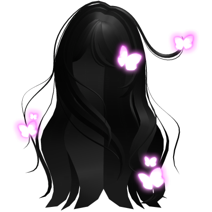 ♡ [ GLOWING ] black windy moe girl hair emissive 