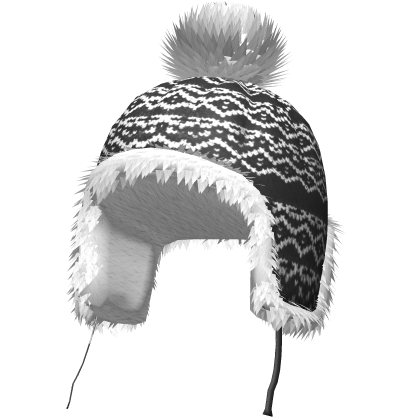 Black Fluffy Winter Beanie Roblox item