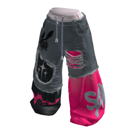Pink Double Waistband Jeans thumbnail