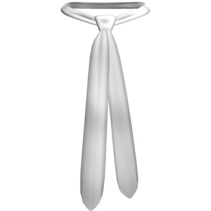 White Preppy Kawaii Skinny Tie Necklace