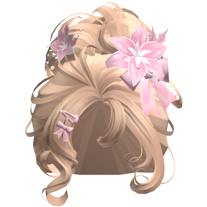 ♡ Christmas Flowery Bun Updo (Blonde)