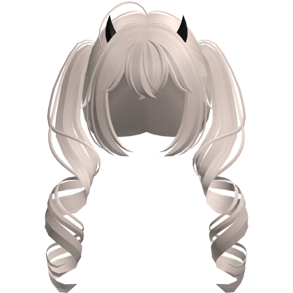 cute anime devil curly milk tea pigtails Roblox item