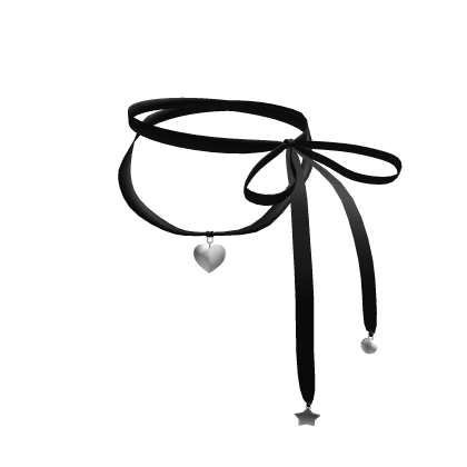 Black Double Ribbon With Pendants Necklace 3.0