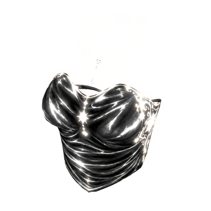 ✅Glowing✅ Black Crop Top w/ silver necklace