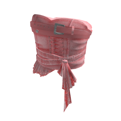 Goth Lace Up Skirt w/ Belt & Sash (Pink)