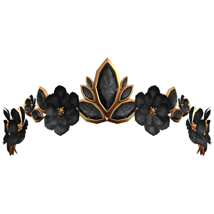 Secret Floral Fairy Tiara - Black/Gold Roblox item
