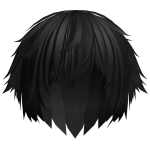 ´ཀ` black messy emo vkei anime boy hair w tufts