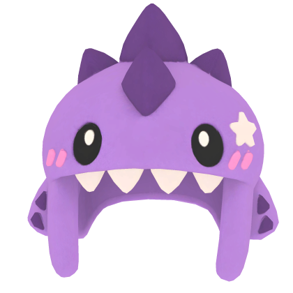 Cute Lavender Plush Dino Helmet