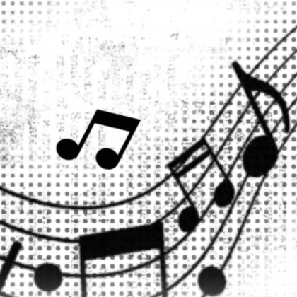 Wavy Musical Notes Background