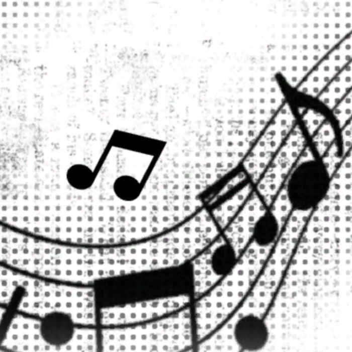 Wavy Musical Notes Background