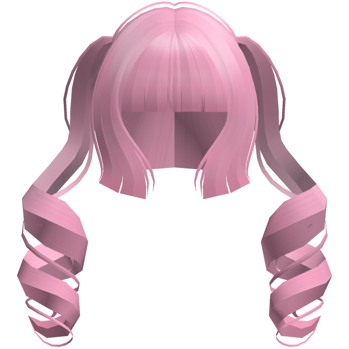 jirai moe hime cut curly ponytails hot pink