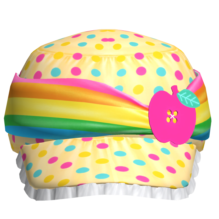 Cute 2000s Yellow Polka Dot Gyaru Apple Button