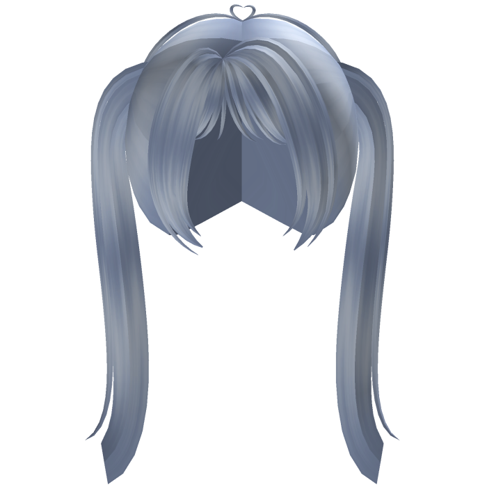♡ pigtails pastel blue straight tall cute