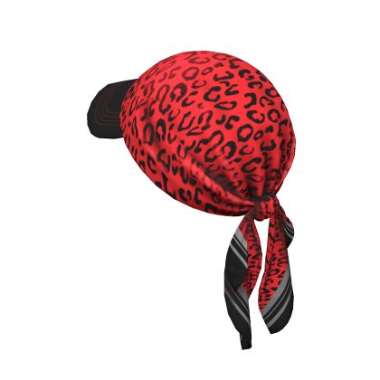 Leopard Scarf Cap (Red)