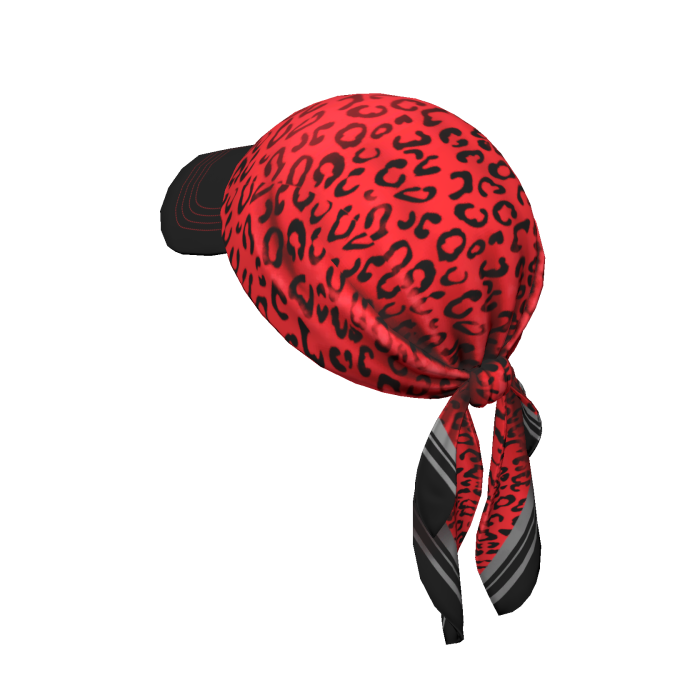 Leopard Scarf Cap (Red)